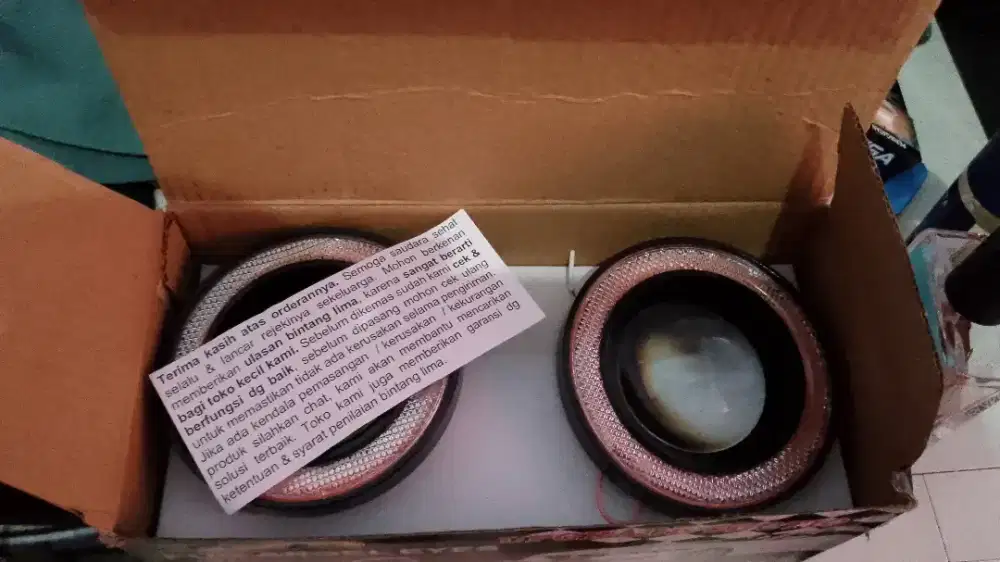 Lampu Foglamp mobil angle eyes DRL merah warna lampu putih