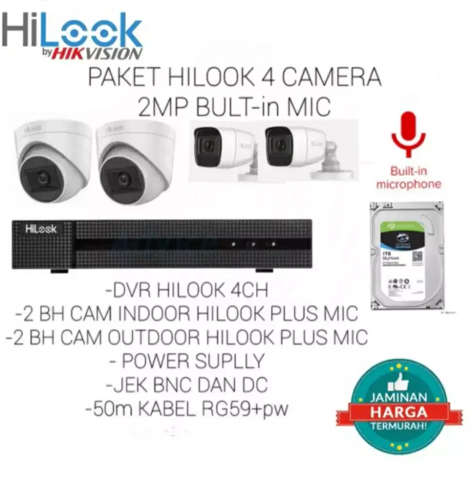 Paket cctv hilook audio 2MP