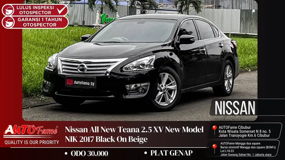 KM 30RB Nissan All New Teana 2.5 XV New Model NIK 2017 Black On Beige