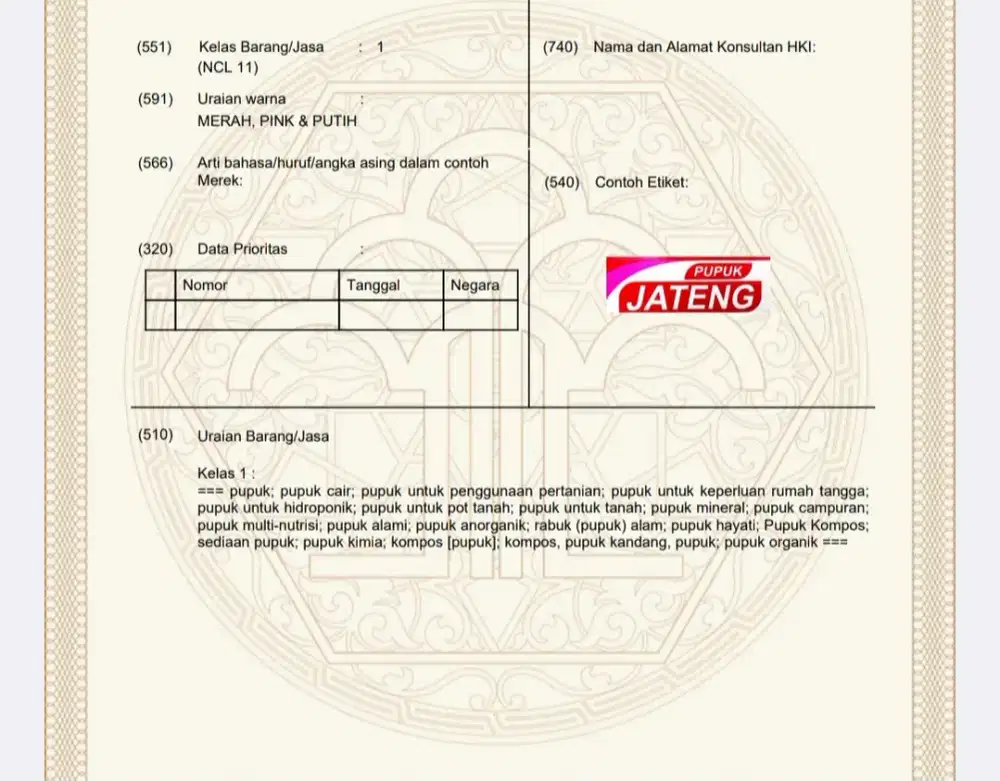 Dilelang Merk dagang untuk produksi pupuk pasti hoki