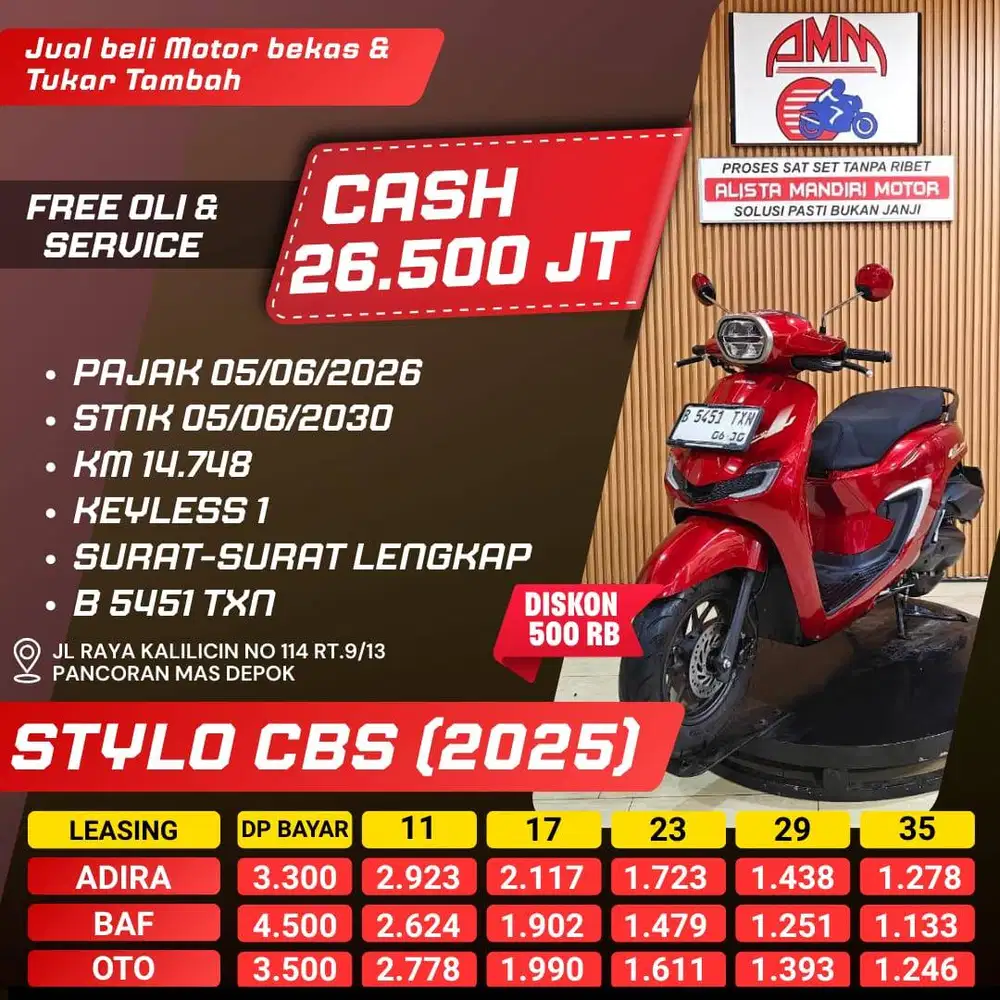 STYLO CBS 2025 PAJAK HIDUP CC 0% KREDIVO TOKPED SPAYLATER INDODANA