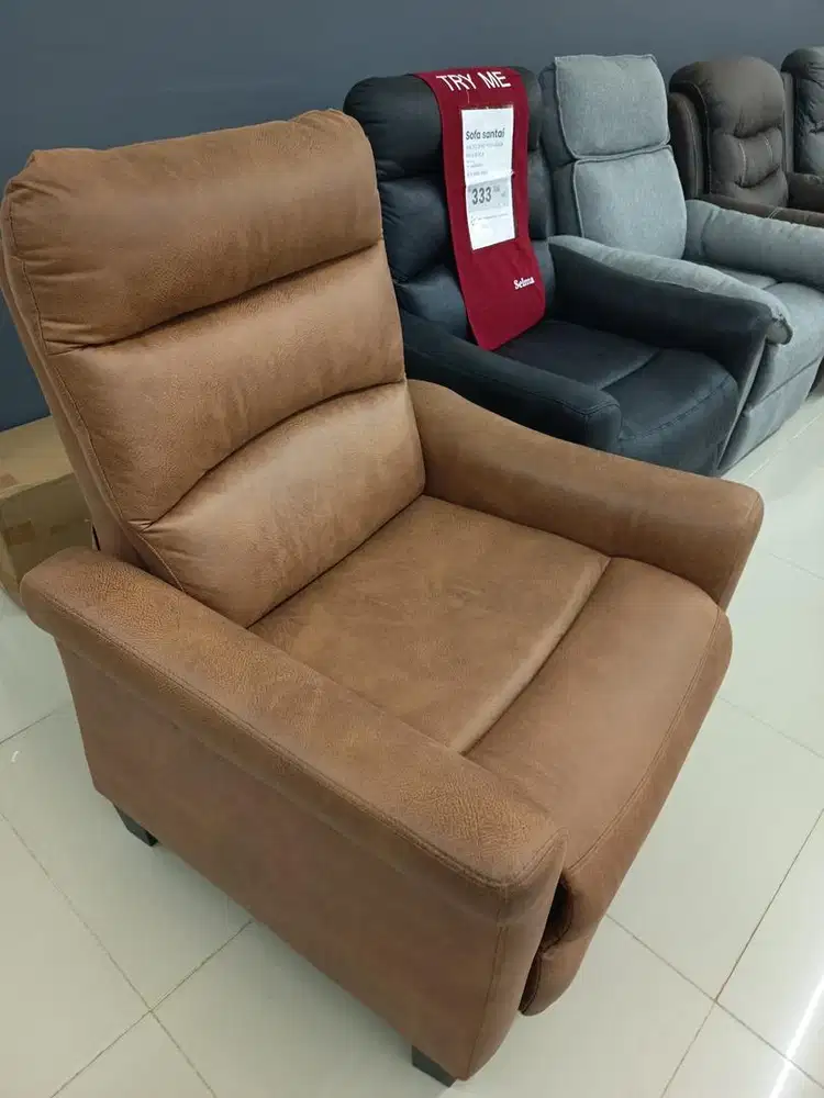 Selma Mateo Sofa Recliner Fabric 1 Seater COKLAT