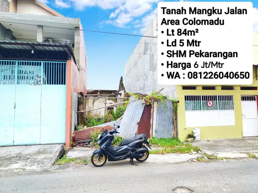 Jual Tanah Mangku Jalan Bisa Untuk Usaha Area Colomadu Dekat Manahan