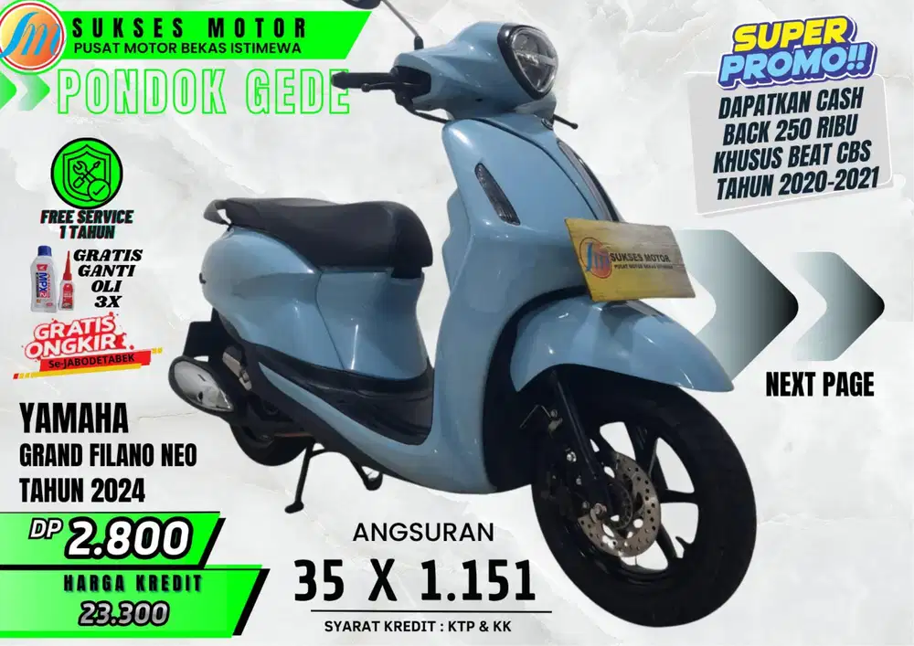 YAMAHA FILANO TH 2024 DP MURAH ANGS RINGAN PROSES CEPAT CASH KREDIT