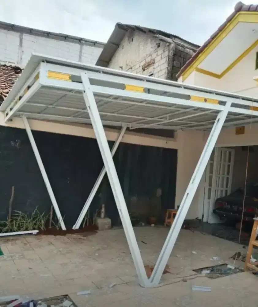 kanopi bajaringan atap spandek pasir