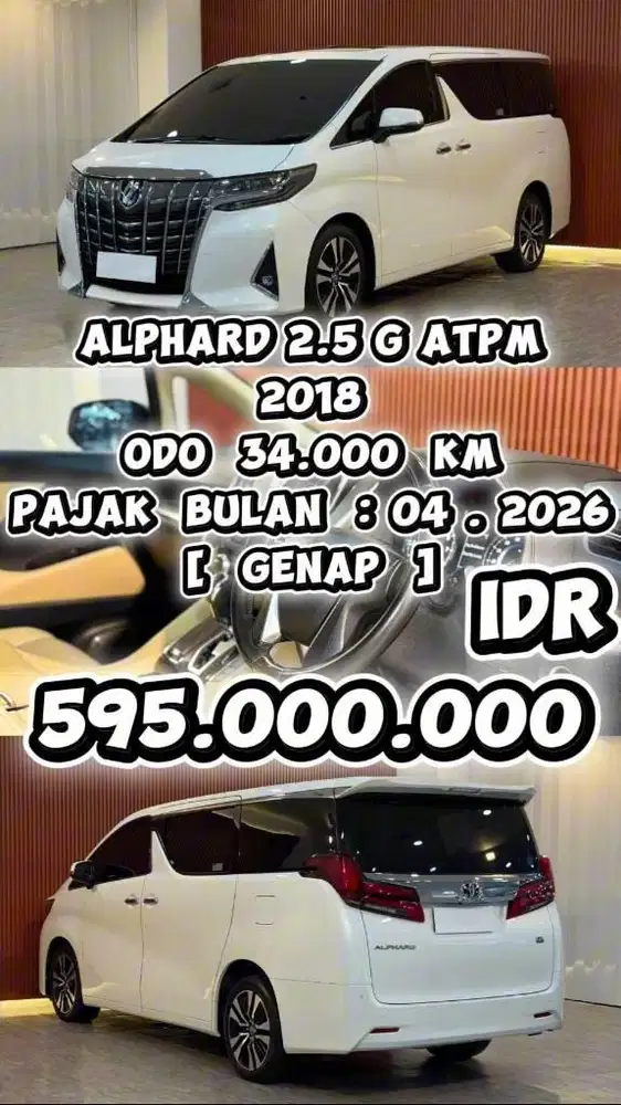 [ KM 30.000 ] TOYOTA ALPHARD G ATMP 2018 SIAP LANGSUNG PAKAI