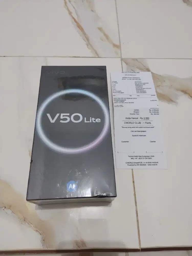 Vivo v50 lite 4g gold 8/256gb baru