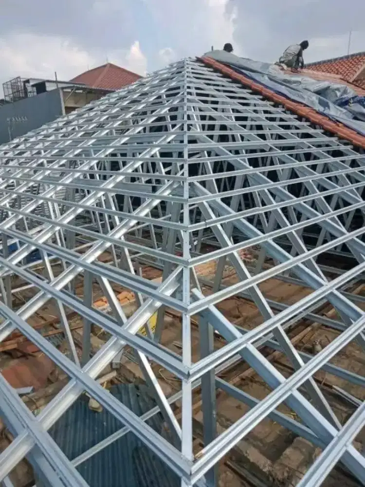 Pemasangan atap bajaringan