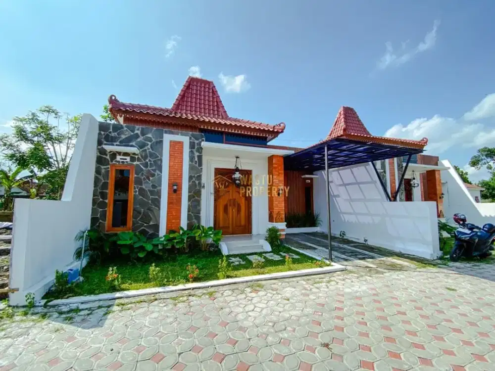 DIJUAL RUMAH CANTIK DESAIN ETNIK JAWA 600 JUTAAN SHM SIAP HUNI DI TLOGO PRAMBANAN
