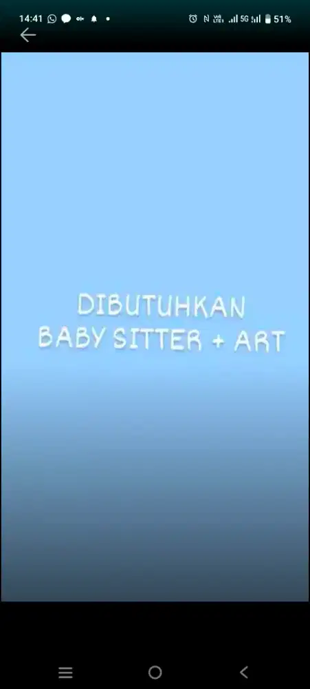 DIBUTUHKAN ART + BABY SITTER MENGINAP
