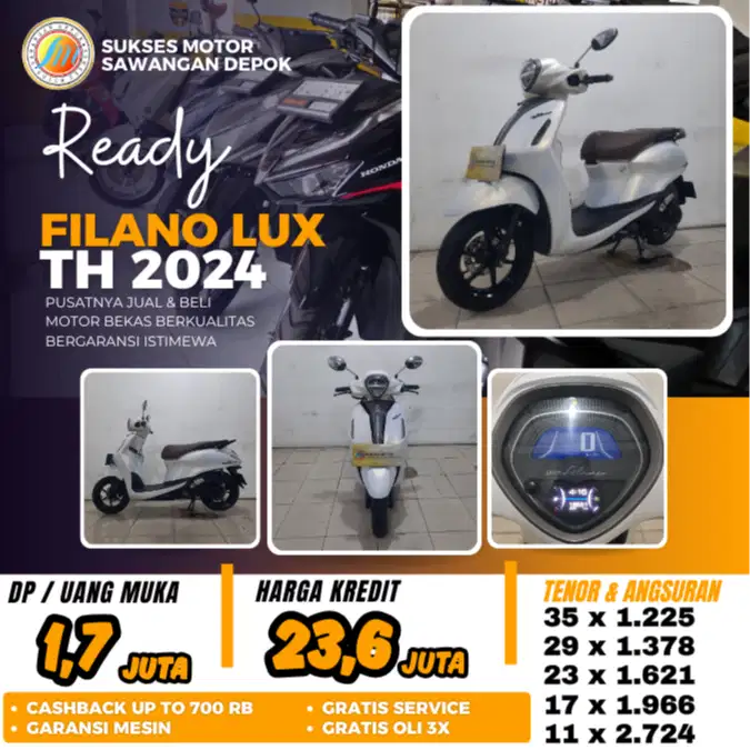 MULUS ISTIMEWA YAMAHA FILANO LUX TH 2024 BISA CASH KREDIT BERGARANSI