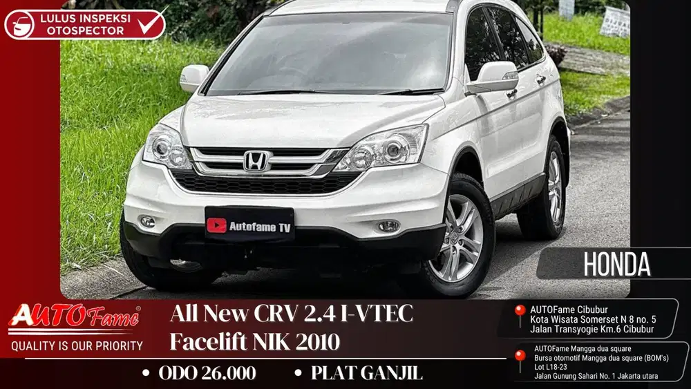 KM 26RB Honda All New CRV 2.4 I-VTEC Facelift NIK 2010 Pjk Pnjng 1Thn