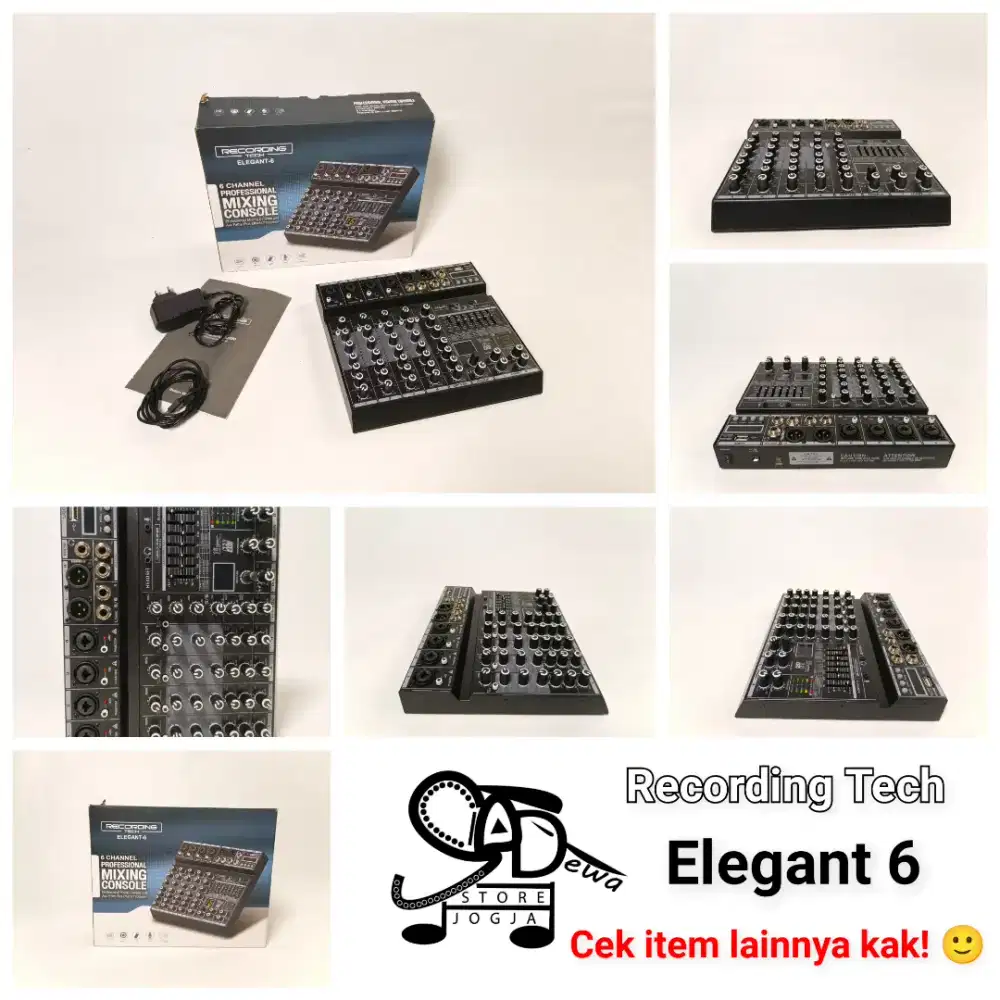 RECORDING TECH ELEGANT 6 MIXER AUDIO RECORDING PODCAST MONITOR USB