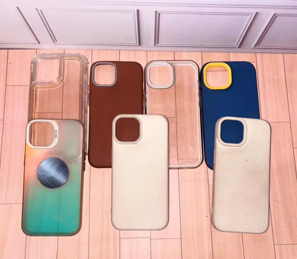Case iphone 15 bekas (ada 7 transparan, solid, tpu)