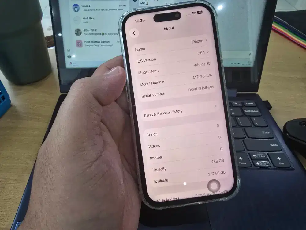 iPhone 15 256GB Black imei kemenperin all operator