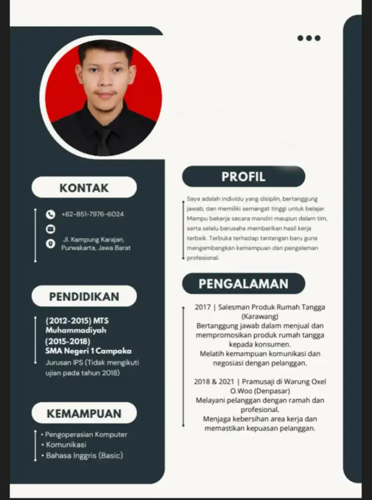 BUTUH LANGSUNG KERJA