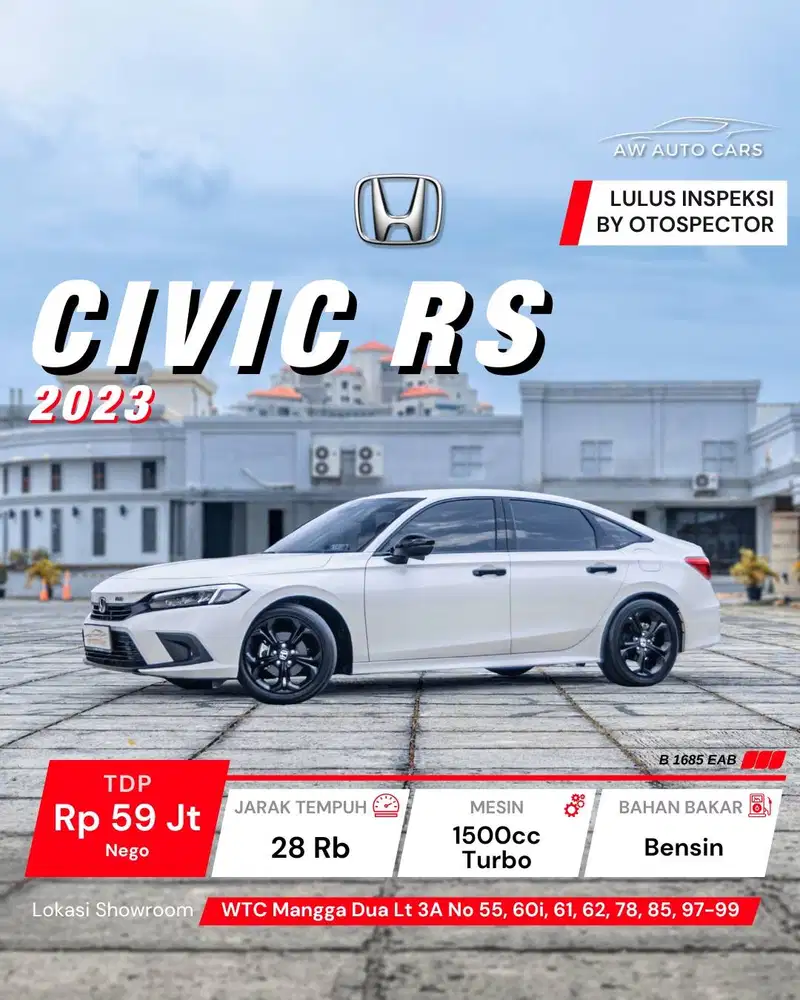 Honda Civic RS Honda Sensing 2024 NIK 2023 HS Turbo 2022