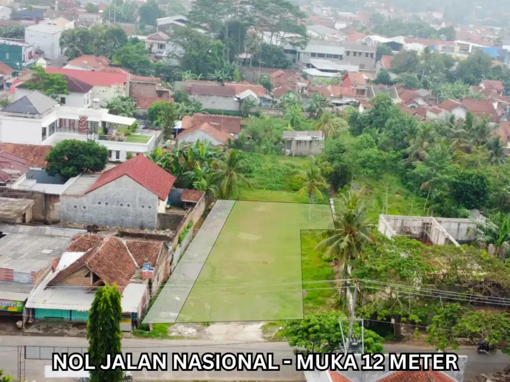 Tanah Komersial Nol Jalan Provinsi Majenang - Lebar 12m, Bentuk Ngantong, Cocok Gudang & Ruko