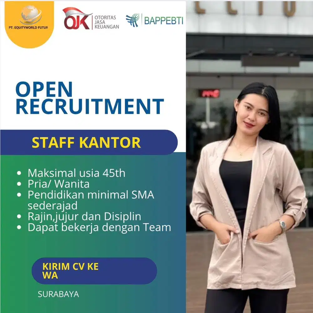 Lowongan pekerjaan Staff Kantor