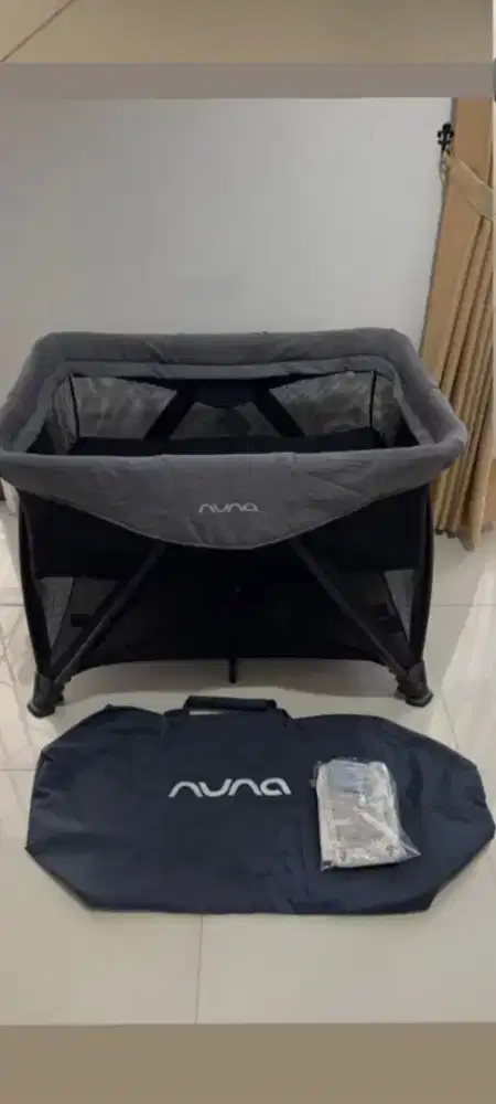 Preloved Baby Crib Nuna Sena Aire - Charcoal - Fullset