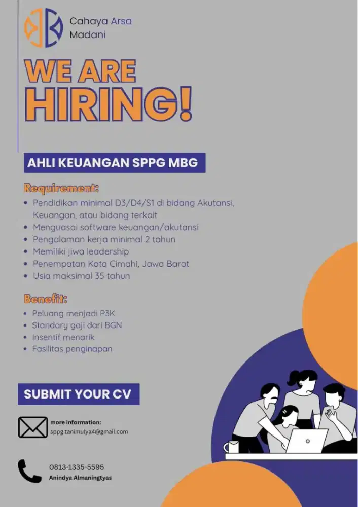 Dibutuhkan Ahli Gizi & Akuntan Dapur SPPG