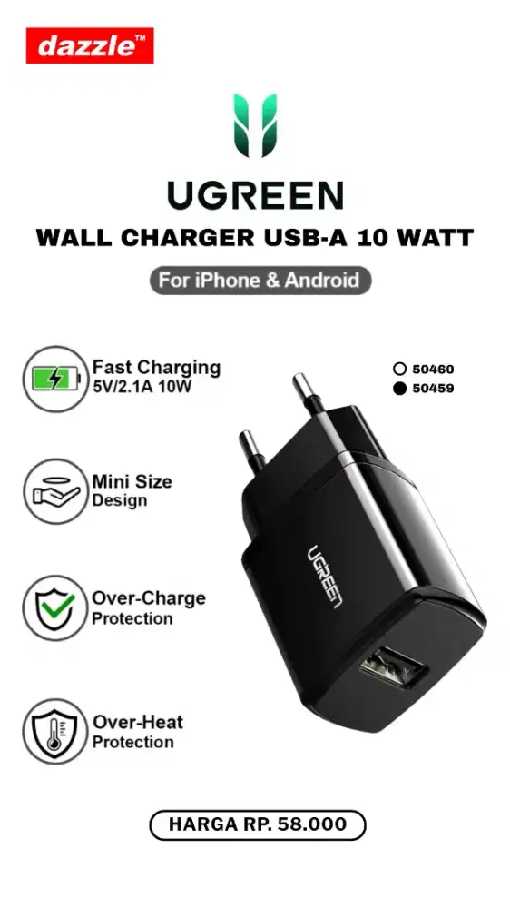 UGREEN USB A 10.5W CHARGER (50459)