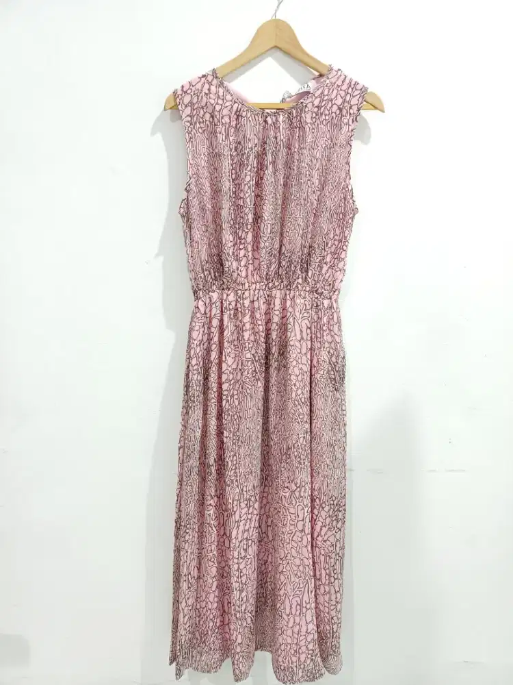 Dress zifa pink abu-abu