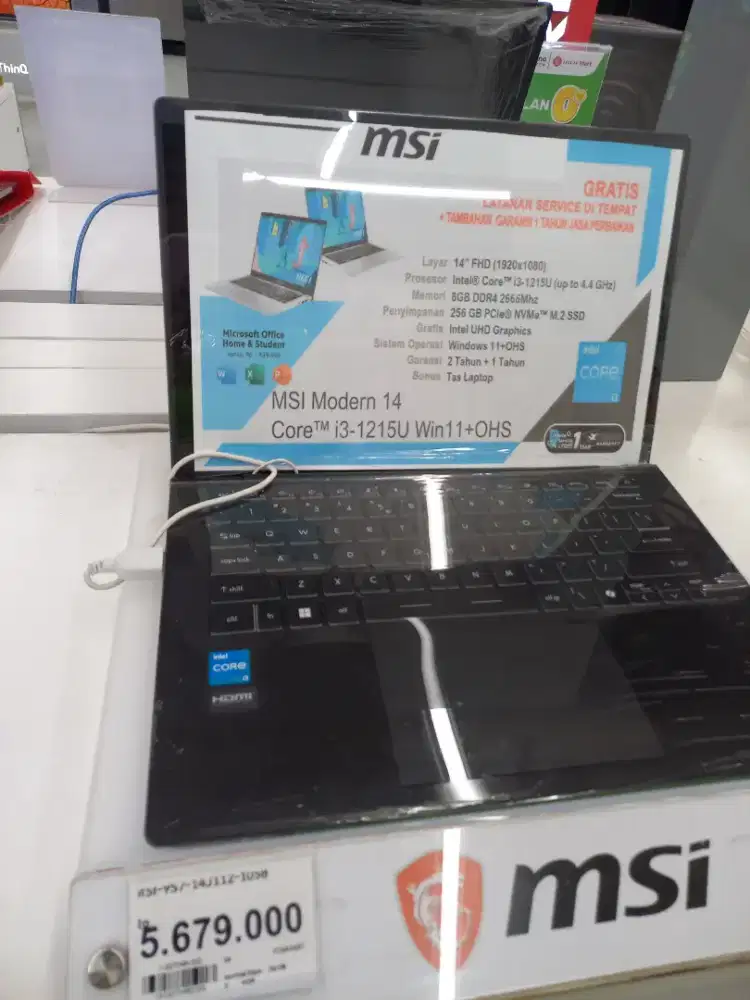 Cicil Laptop MSI Intel Core i3 tanpa kartu kredit