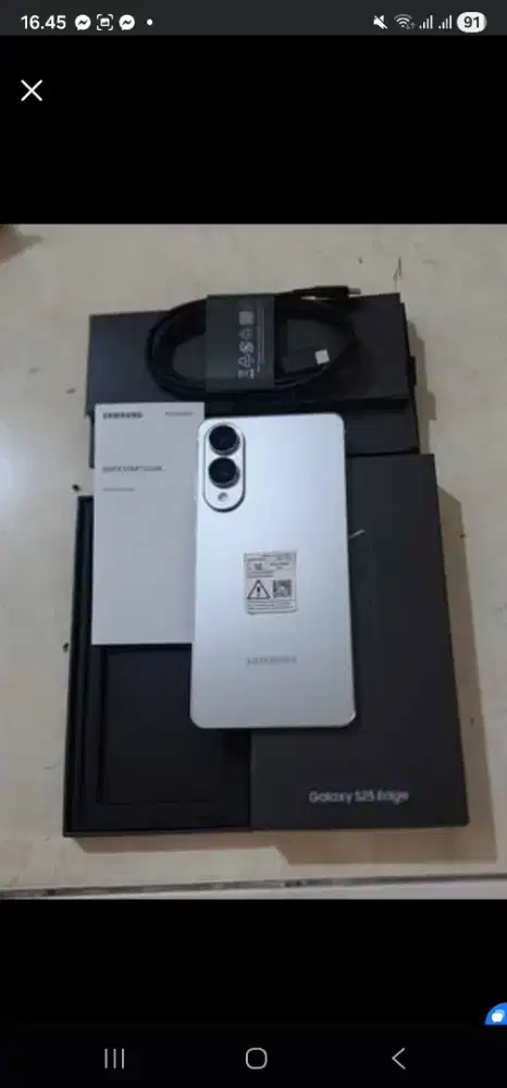 Samsung S25 Edge 5G 12/256Gb, warna Silver SEIN, 99,9% Sempurna