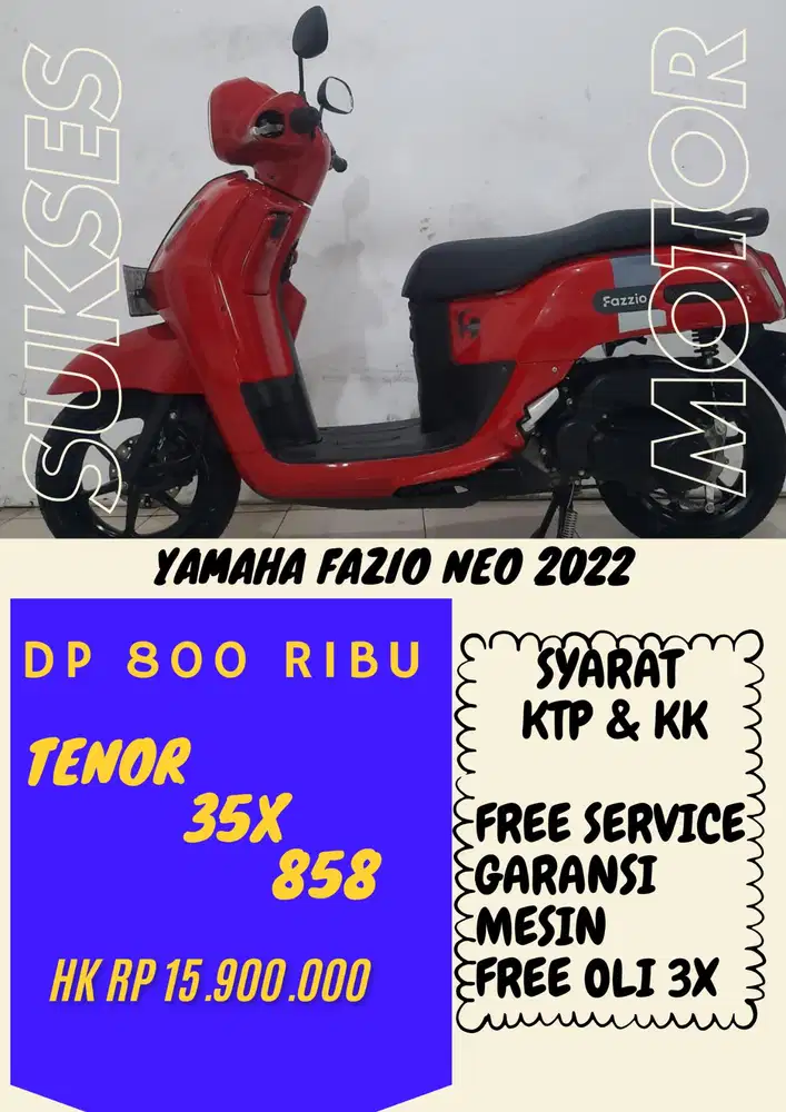 DP MURAH YANAHA FAZZIO NEO 2022 DP 800 RIBU BISA CASH/KREDIT