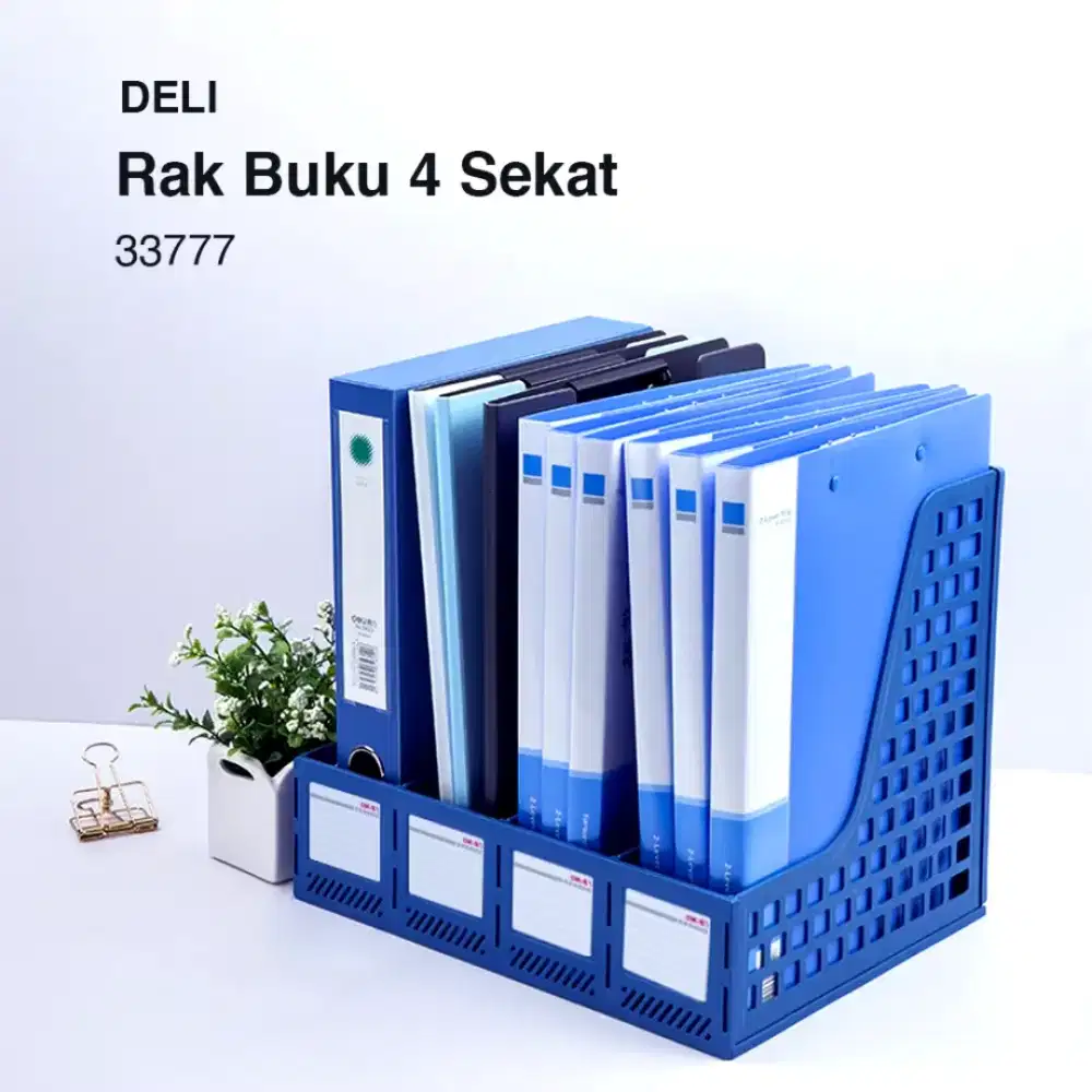 Deli Rak Buku / Box File 4 Sekat Biru