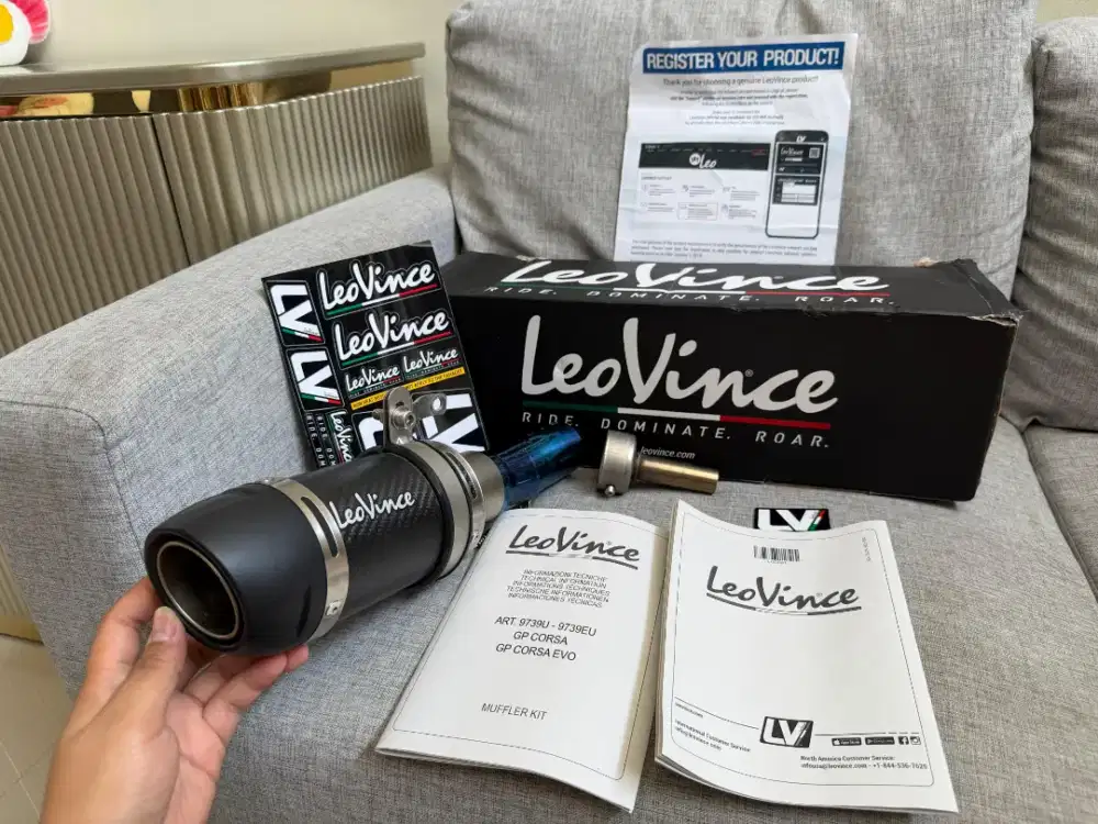 Silincer Knalpot LEOVINCE GP Corsa EVO Carbon Short Original ITALY