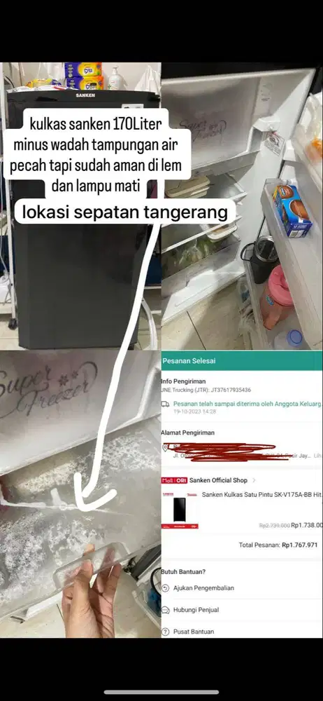 Sanke Kulkas 1 pint kapasitas 170 liter