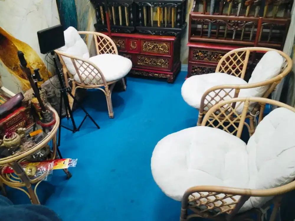 Dijual kursi dan meja bahan rotan set