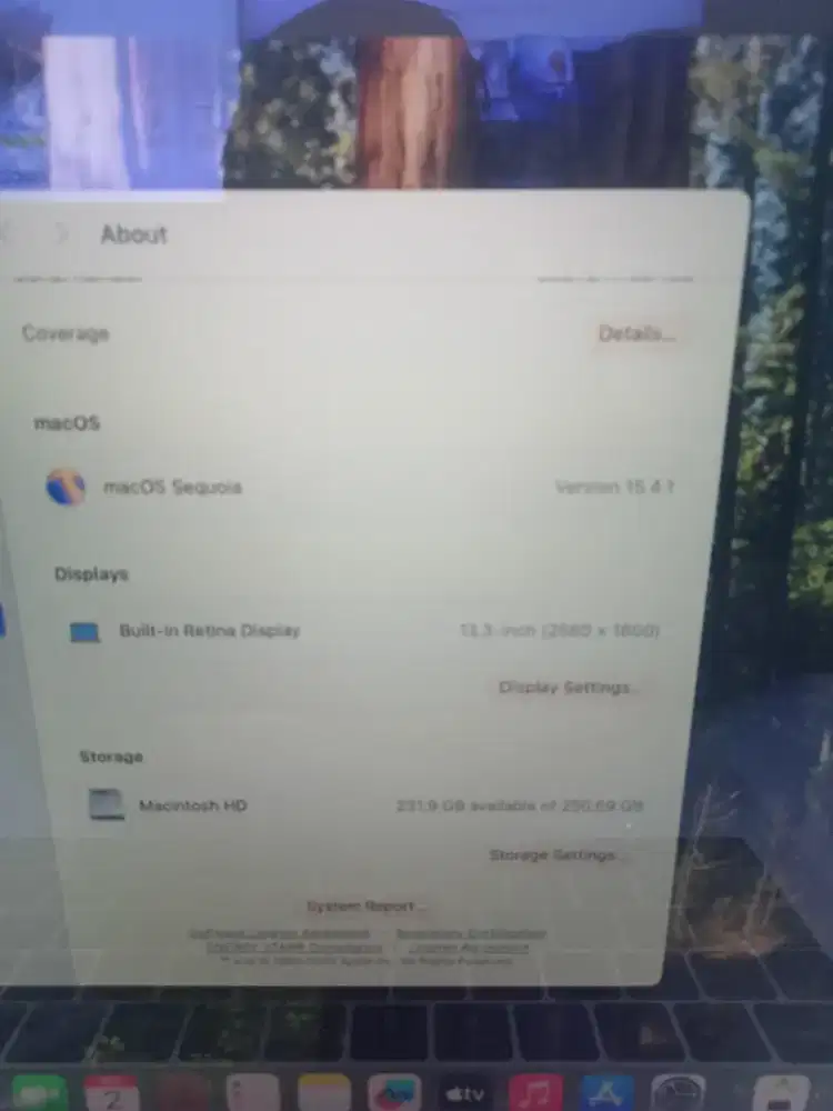 Macbook pro 2018 core i5 8 GB ram SSD 256