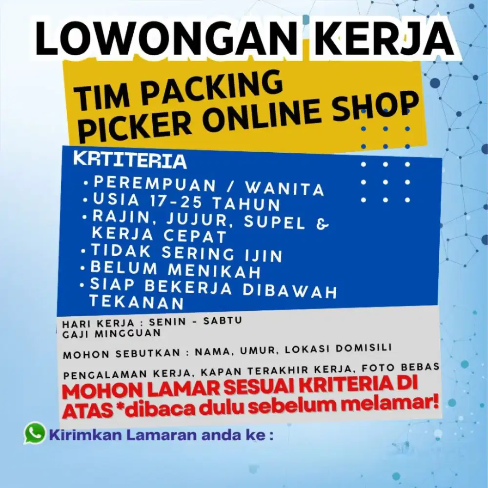 LOWONGAN KERJA PACKING ONLINE SHOP LOKER TIM PACKING ONLINE SHOP