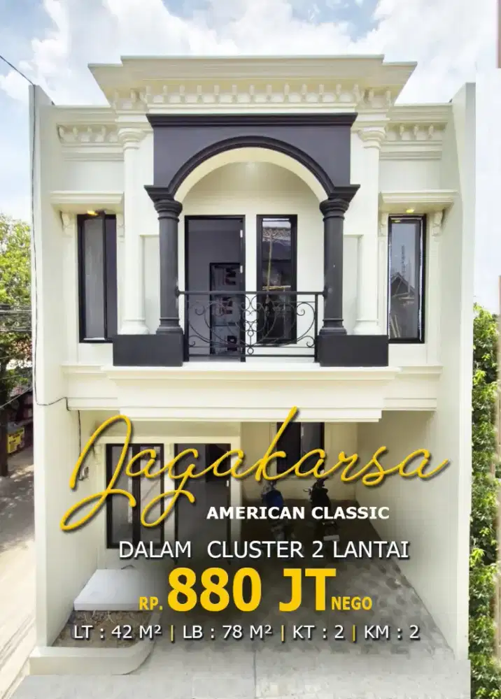 Dijual Rumah Baru Bangunan 2 Lantai Dalam Cluster di Jagakarsa