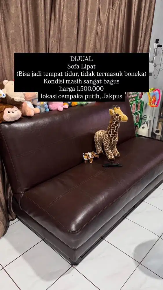 Sofa lipat warna dark brown