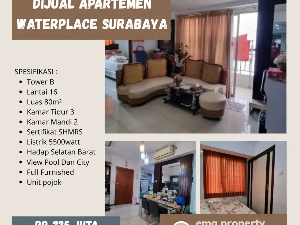 Dijual Apartemen Waterplace Surabaya