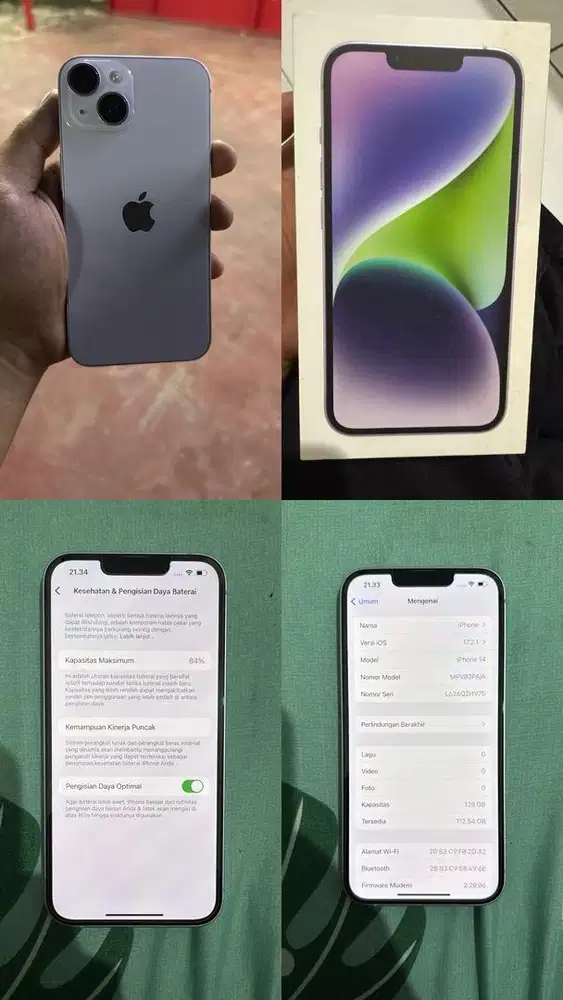 Iphone 14 128 gb purple Ibox