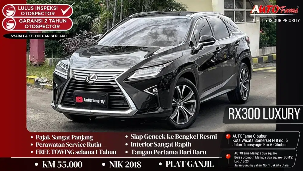 Lexus RX300 Luxury NIK 2018 Black On Black