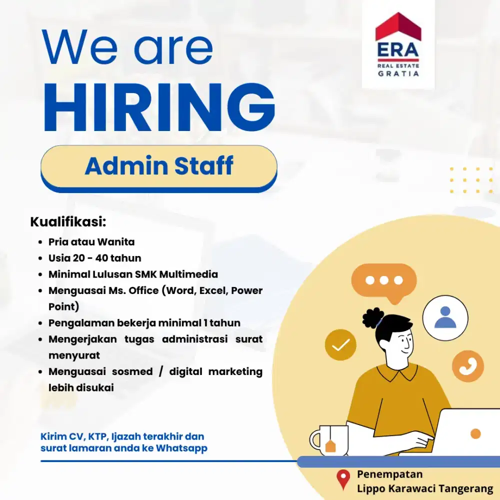 LOWONGAN KERJA ADMIN STAFF