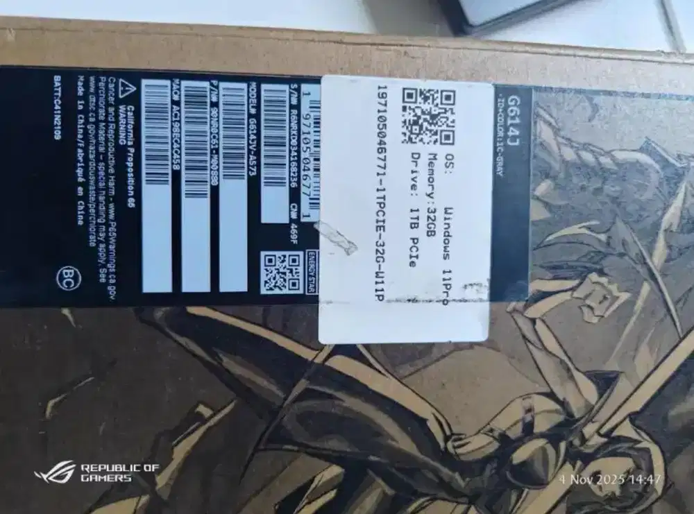 ASUS ROG STRIX G614JV 32/ssd 1tb RTX 4060 i7 13650HX