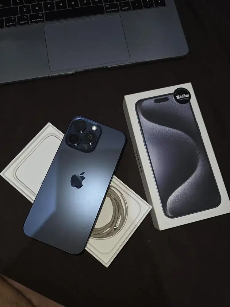 IPhone 15 promax 256GB titanium blue ex blibli