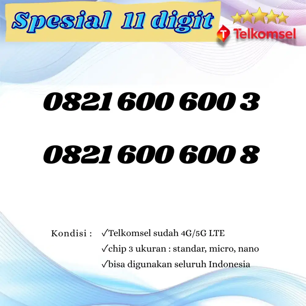 Nomor cantik 11 digit kartu Telkomsel