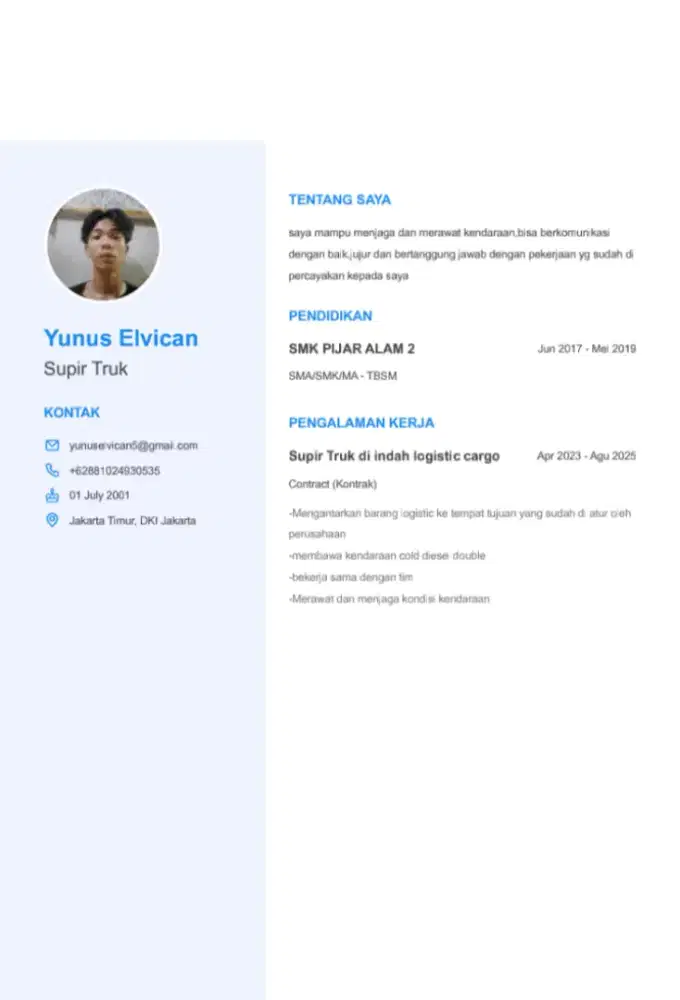 Mencari pekerjaan SIM b1umum