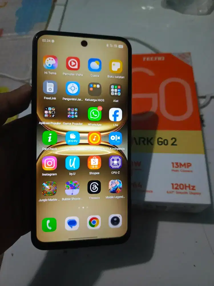 Techno spark go 2 ram 4+4/64 gb muluss fullset orian garansi panjang