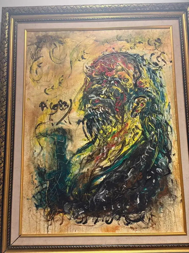 Lukisan potret wajah abstrak