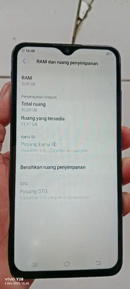 Vivo   y93 resmi  3/32  mnus gantian lyar normal smua