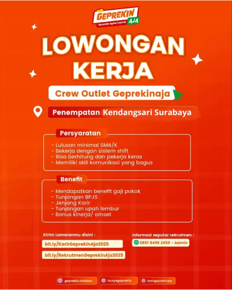 Mencari Crew Outlet Geprekinaja